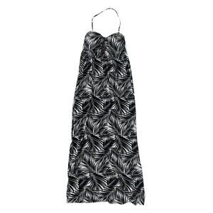 Kenneth Cole Black and White Palm Print Halter Maxi Dress Coverup size Small S